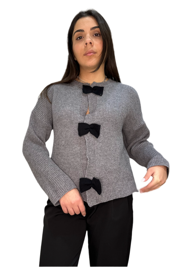 Cardigan fiocco